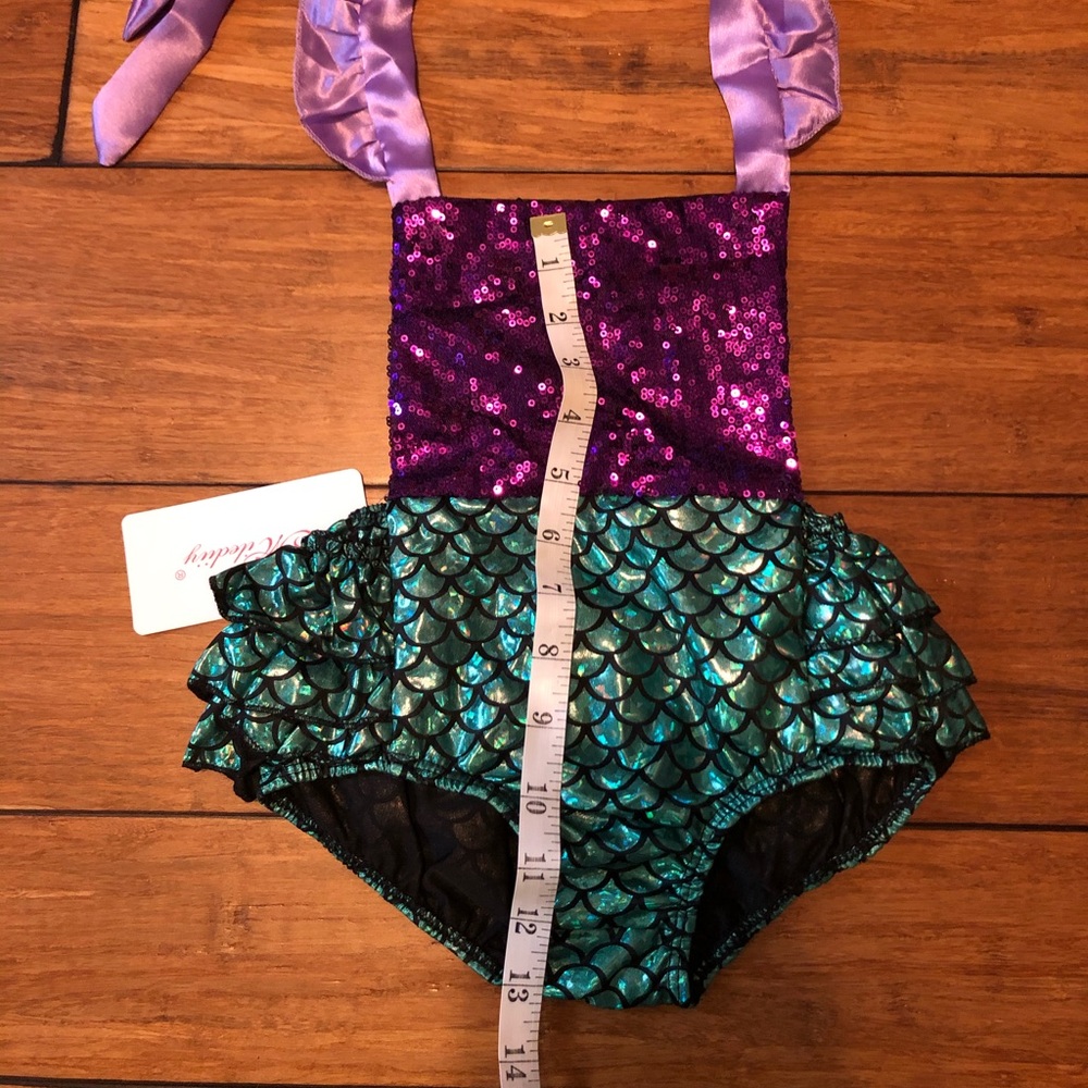 Mermaid outfit baby girl girls cute green purple - Picture 8 of 8